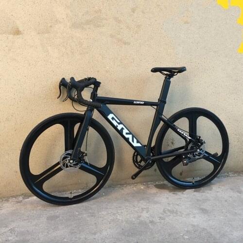 700 C Gray Multiple Speed Road Bike Bicycles Racing Bicycle with Shimano 14 Speeds Aluminum Alloy Double Disc Brake Cycle