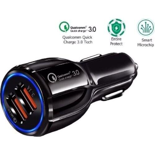2 Ports USB Car Quick Charger Total 6A High Current 12V-24V Fast Charging Adapter Universal QC3.0 Car Lighter Charger Adapter