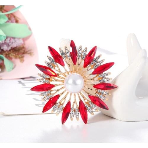Brooch Badge Geometry Shape Clothes Accessories Colored Round Rhinestone Inlaid Badges Pin for Celebration 2021 брошь женская