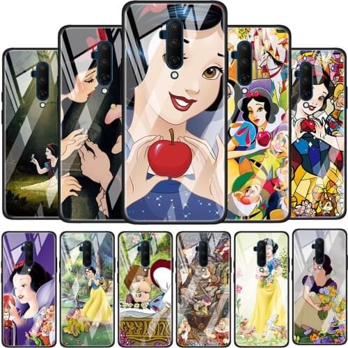 Princess Snow White Tempered Glass Cover For OnePlus Z 7 8 9 7T 8T 9R Nord 5G Pro Silicone Phone Case Coque