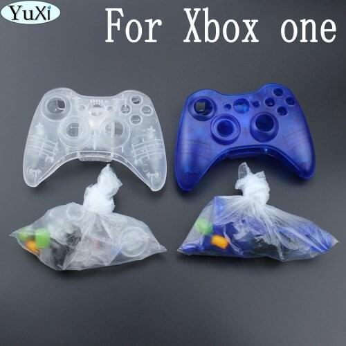YuXi Wireless Controller Housing Shell for Xbox 360 Joystick Housing Case Black and White With and Joystick buttoms Rubber Pad