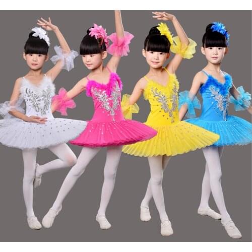Children Ballet Dance Costume Multicolor Girl Swan Lake Performance Dance Dress Diamond Professional Ballet Skirts Uniforms 89