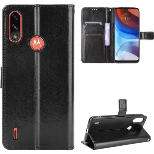 For Motorola Moto E7 Power Case classic Flip Luxury PU Leather Phone Case For Motorola Moto E7 Power Case Cover