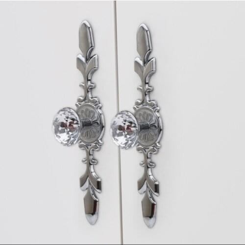 Home Luxury Diamond Crystal Handles Shoebox Closet Dresser Handles Knobs Wardrobe Pulls Puller Drawer Shoebox Cabinet Handle