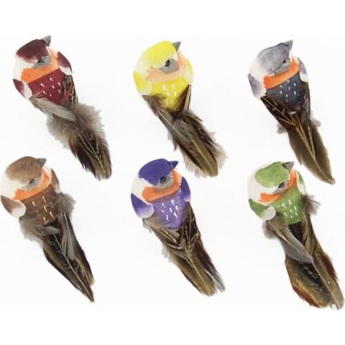 12PCS Fake Craft Birds Artificial Foam Feathers Birds Birthday Party Decorations Home Garden Wedding Decoration