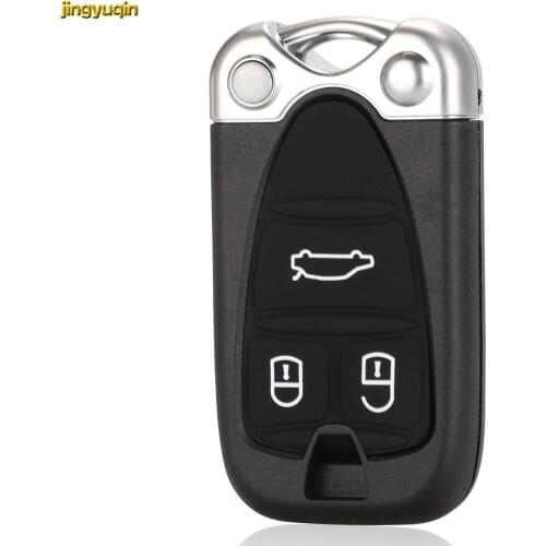 Jingyuqin 5ps Flip Remote Smart Car Key Fob Shell For Alfa Romeo 159 156 Giulietta Brera Spider GT Key Card 3 Button Uncut Blade