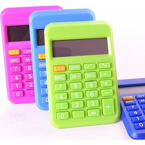 Pocket Student Mini Electronic Calculator Lightweight Candy Color School Office Supplies Battery Power Study Accessory