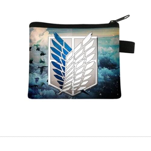 Anime Attack On Titan Wallet Cartoon Figure Short Canvas Wallet Coin Card Passport Holder Packet Wallet Purse Bags Pouch кошелек