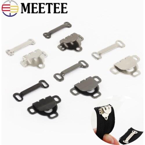 Meetee 30/50sets Copper Metal Pants Hook Fur Coat Invisible Button Skirt Hook DIY Pants Adjustment Buckle Sewing Accessory CN047