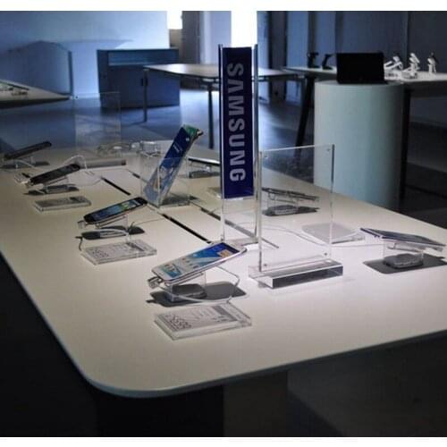 Mobile 10 Ports Security System With Charging And Acrylic Display Stand For Cellphone Anti Theft