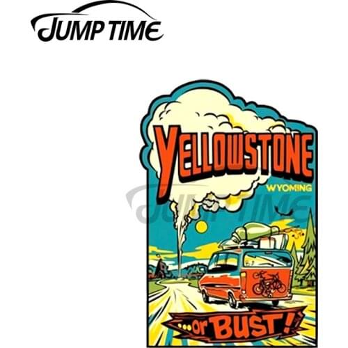 JumpTime 13 x 4cm For Yellowstone Or Bust Vintage Travel Decal Car Stickers Bumper Personality Decal Windshield Car Assessoires