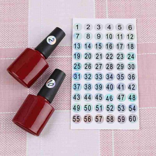 Cosmetic digital label nail polish glue color number waterproof self-adhesive label sticker