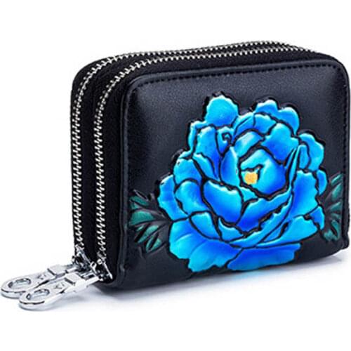 2020 new Wallet Women Purses and Handbags Genuine Leather Bag fashion flower Bag coin purse