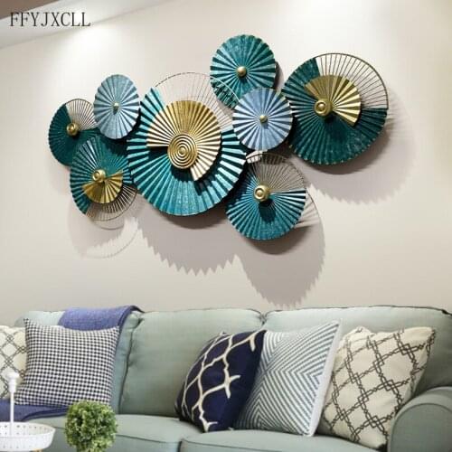 New Chinese 3D Living Room Wall Decoration Sofa Background Wall Pendant Creative Simple Metal Light Luxury Home Decoration