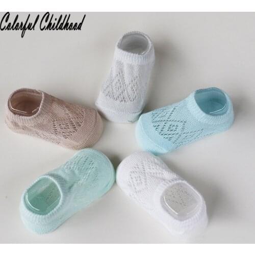 5 pairs/lot Adorable cotton mesh newborn baby boy/gils ankle socks toddler kids floor socks infant clothes Meias Sokken