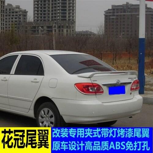 Suitable For 04-16 Corolla Modified Tail, Abs Non Perforated Clip Type with Light Fixed Wing