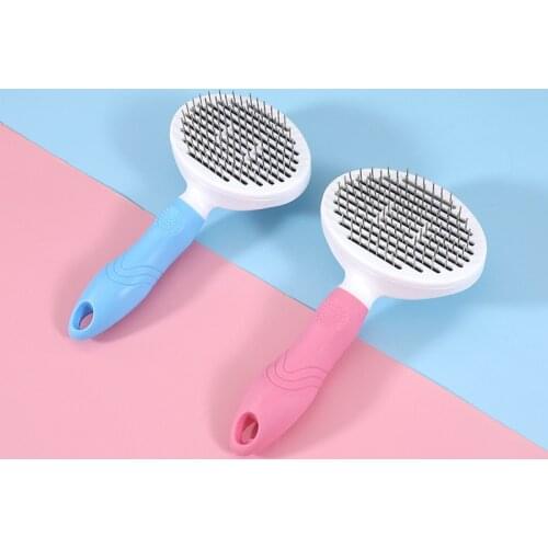 Pet Combing Brush Automatic Hair Removal Comb Artifact Dog And Cat Massage Self-Cleaning Needle Comb Cleaning Supplies