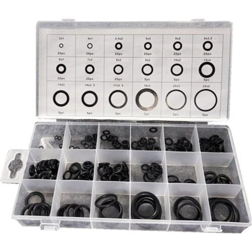 225 Pcs Rubber O Ring O-Ring Washer Seals Watertightness Assortment Different Size with PlacticBox Kit Set