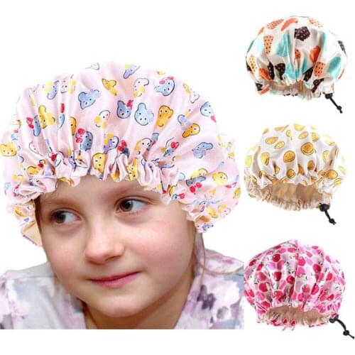 Silky Satin Bonnet Double Layer Adjustable flower Sleep Cap New Baby Girl Night Turban Children Solid Headwear Cute Hat