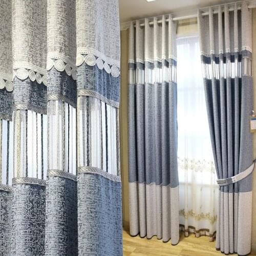 Modern Stripe luxury Blackout curtain for Window Curtains for Living Room Elegant Drapes European Curtains for bedroom