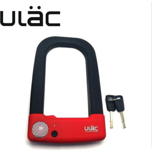 ULAC Bike 110fb Alarm U-lock Anti-damage Bicycle Motorcycle Anti-hydraulic Force Anti Theft Lock Bicycle Accessories Parts LKAX1