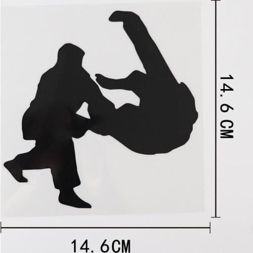 14.6CMX14.6CM Japanese Judo Judoka Throw Decal Vinyl Car Sticker Black/Silver 8A-1140