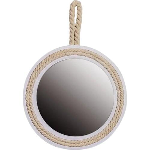 Vintage Hemp Hanging Mirror,Wall-mounted Mirror,Wall Art for Entryways Washrooms Living Rooms