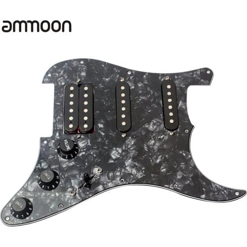 High Quality Guitar Pickguard 3-ply SSH Loaded Prewired Humbucker Pickguard Pickups Set for Electric Guitar Black Pearl