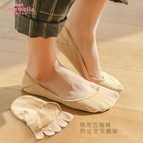 Caramella 2019 High End Women Socks Fashion Summer Thin Five Toe Sock Slippers Women Lady Invisibile Socks Five Finger Socks