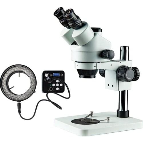 High Quality 7X-45X V2.0 20Mp Camera Led Ring Light Advanced Measuring Trinocular Stereo Digital Microscope