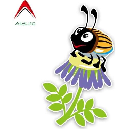 Aliauto Funny Car Sticker An Industrious Bee Decal Accessories PVC for Volkswagen Polo Ford BMW Audi Toyota,14cm*8cm