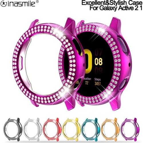 Bumper Frame Full Protective Case For Samsung Galaxy Watch Active 2 40mm 44mm Cool Diamond Cover For Active 1 Watch Accessories