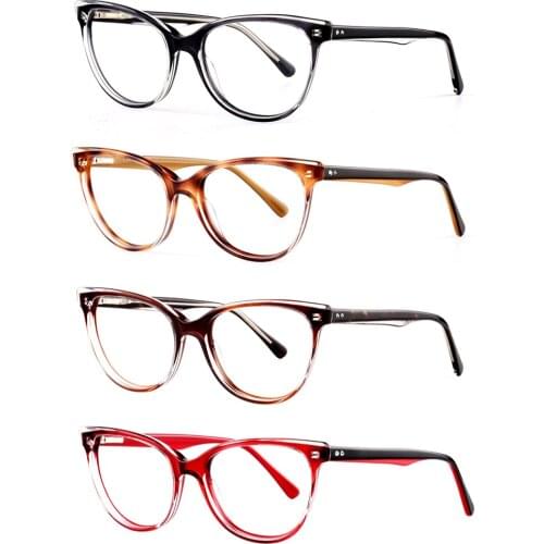 Women Optical Frame Eyewear Gradient Frame Eyeglasses Acetate HandMade Gift 2019 New Fashion Red Black Optical Glasses For Men