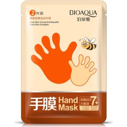 1 pair BIOAQUA Honey Hand Mask Whitening Moisturizing Anti Wrinkle Smoothing Remove Hard Dead Skin Hand Spa Skin Care