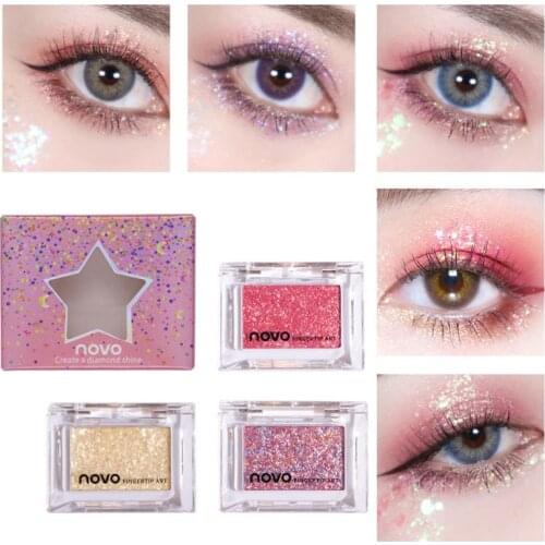 10 Color Single Wave Light Scales Eye Shadow Colorful Shiny Diamond Sequins Glitter Highlight Longlasting Waterproof TSLM1