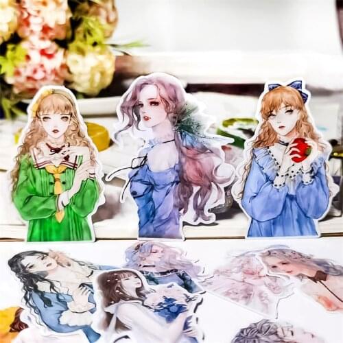 18pcs Cute Retro girls Paper Stickers Scrapbooking Decoration DIY toy phoneAblum Diary Label Sticker Kawaii Stationery