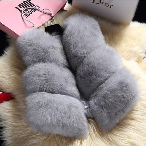 2016 New autumn winter fox fur vest faux fur vest women jacket mink waistcoat outerwear short paragraph fur coat Christmas