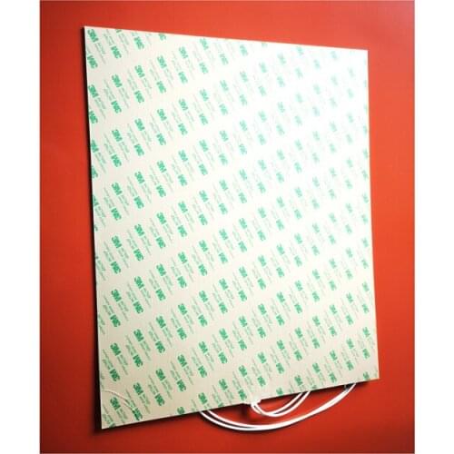 230v 150w 340*420*1.5mm White Silicone Rubber Heater adhesive 1 side 1000mm lead out from middle of 340mm side