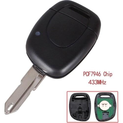 434MHz 1 Button Car Remote Key Fob with Uncut Blade PCF7946 Chip for Renault Car Accessories hot sale