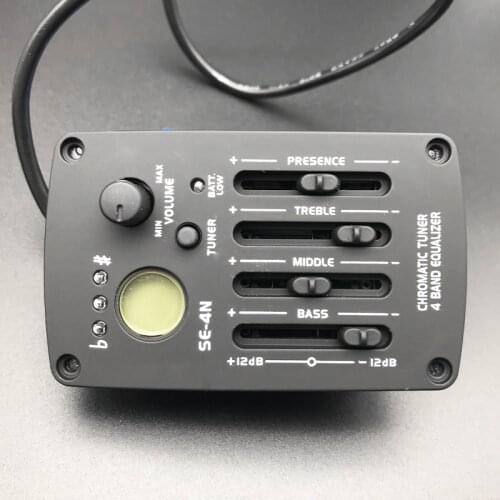 Acoustic Guitar Preamp SE-4N 4 Bands EQ Equalizer Pickup Guitarra Preamp Piezo Pickup with LCD Tuner Guitar Parts & Accessories