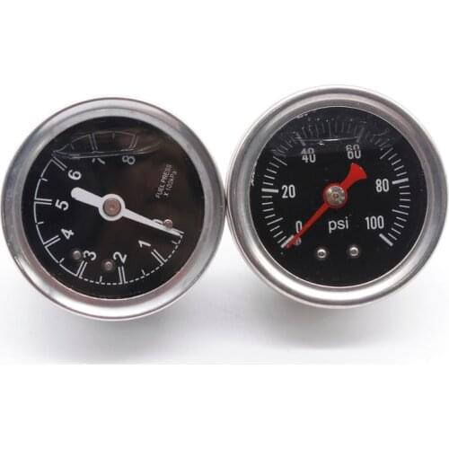 DEFT Liquid Filled Fuel Press Pressure Gauge Black Regulator R32 R33 R34 S15 Universal Fuel Regulating Valve Pressure Gauge