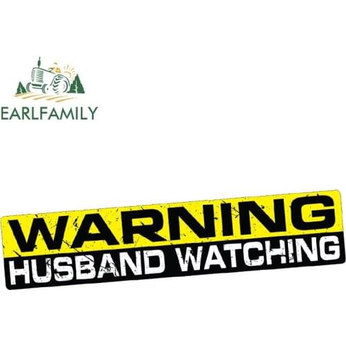 EARLFAMILY 15cm x 3cm WARNING HUSBAND Car Sticker Decal JDM Bumper Humor Bike Window Truck FAST Car Styling Graphics