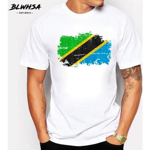 BLWHSA Tanzania T Shirt Man Cotton Nnation Team Meeting Fans T-shirts Fitness Brand Tanzania Country Flag Nostalgic StyleTee