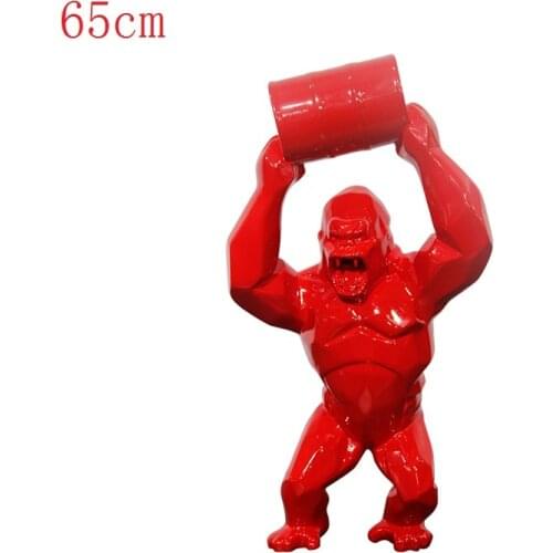 65CM SIMULATION ANIMAL ART STATUE GORILLA BUST ORANGUTAN ART SCULPTURE RESIN CRAFT AMERICAN CREATIVE HOME DECORATION 25" R3152