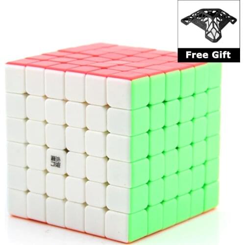 YONGJUN YUSHI stickerless 6x6x6 Magnetic Magic Cube Speed Puzzle 6x6 Cube Educational Toys for Adult Children with Bracket 68mm