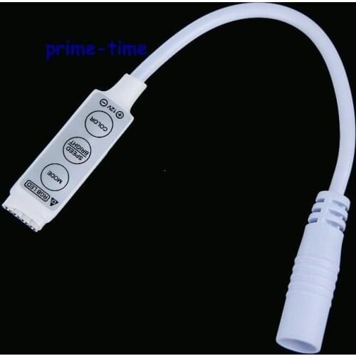 Mini 3 Keys RGB Led Controller Dimmer With DC Female Plug For 3528 5050 RGB LED Strip Free Shipping