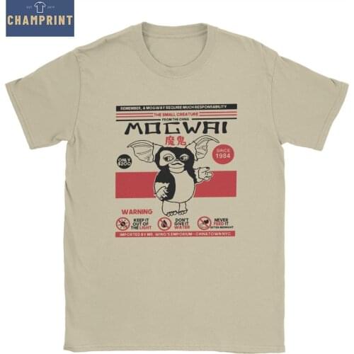 Your Pet Mogwai Gremlins Men T Shirts Gizmo 80s Movie Mogwai Monster Sci Fi Tees Vintage T-Shirt Pure Cotton Plus Size Clothes