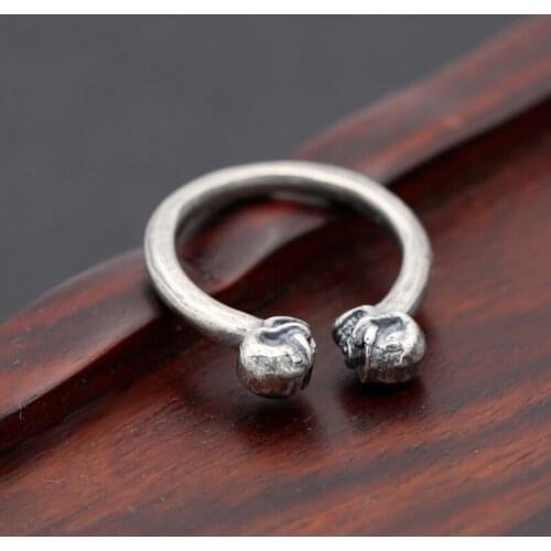 925 sterling silver Black Engagement adjustable toe ring Double Skull for men women fine jewelry wholesale
