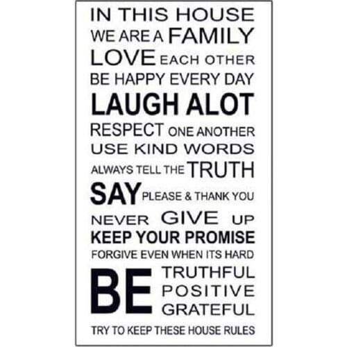 Wall Sticker English Bedroom Living Room DIY Detachable Waterproof Self-Adhesive Art Wall Decoration (Black 60X90cm)