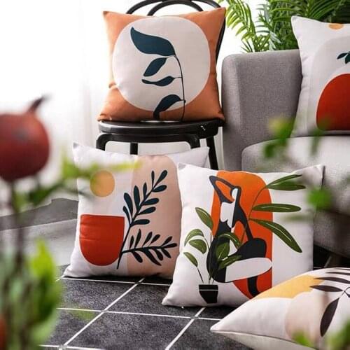 Printed Pillow Case Modern Minimalist Pillowcase Soft Sofa Cushion Covers Washable Cushion Protector Home Bedroom Decor